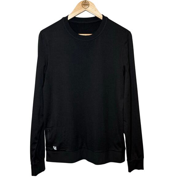 Vuori Ponto Performance Crew Long Sleeve DreamKnit Black Heathered Men’s Medium - Picture 1 of 8